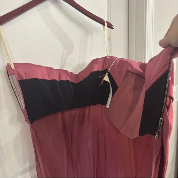 Rick Owens Lido Bustier Asymmetric Satin Top in Pink